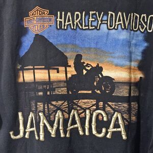 Harley-Davidson Jamaica t shirt Size M Black Y2K Motorcycle